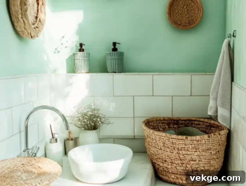 Icy Mint paint color for a fresh and vibrant small bathroom