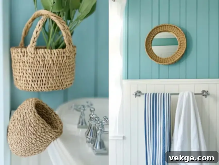 Cool Aqua paint color for a fresh and oceanic small bathroom