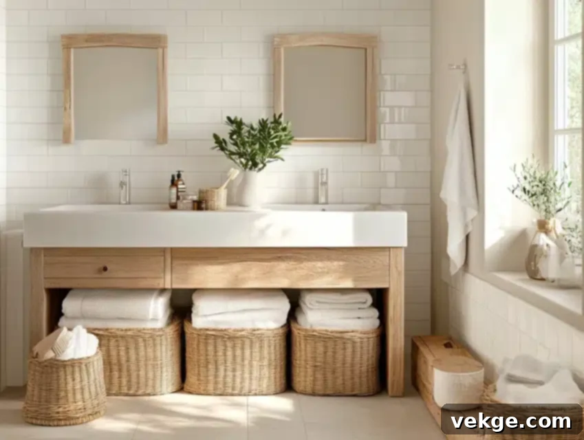Subtle Beige paint color for a warm and inviting small bathroom