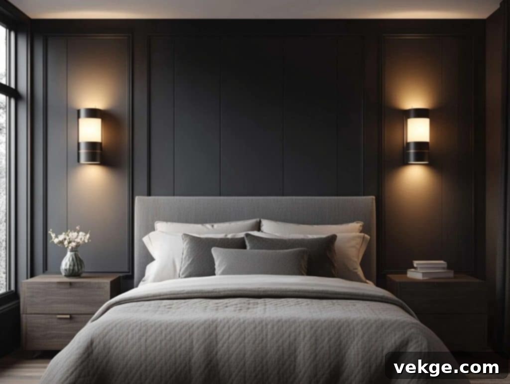 Black with Dimmable Wall Sconces