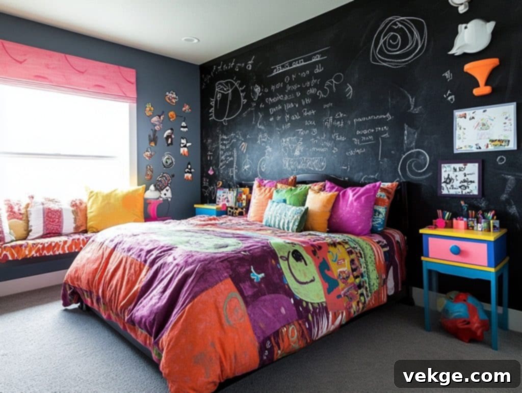Black Chalkboard Wall for Creativity in Kids’ Rooms
