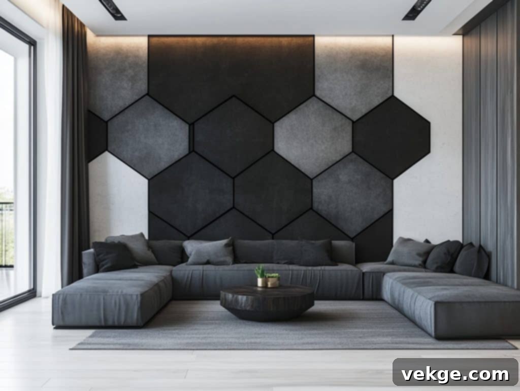 Geometric Patterns Using Black and Gray Paint