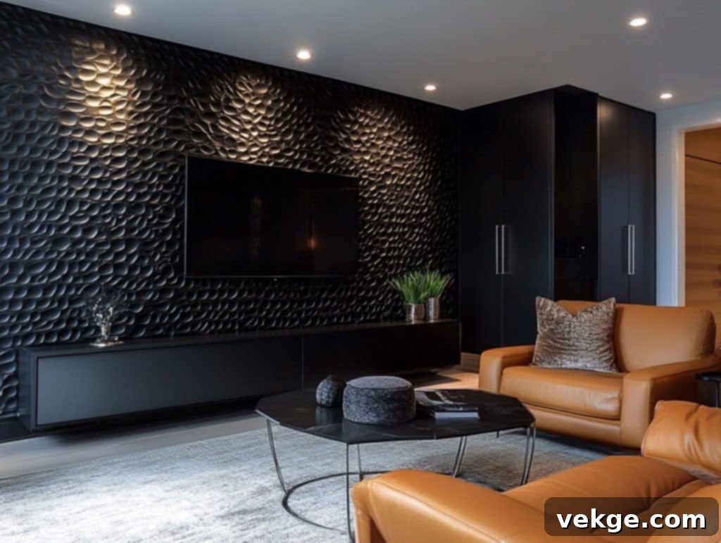 Textured Black Wallpaper for a Modern Vibe