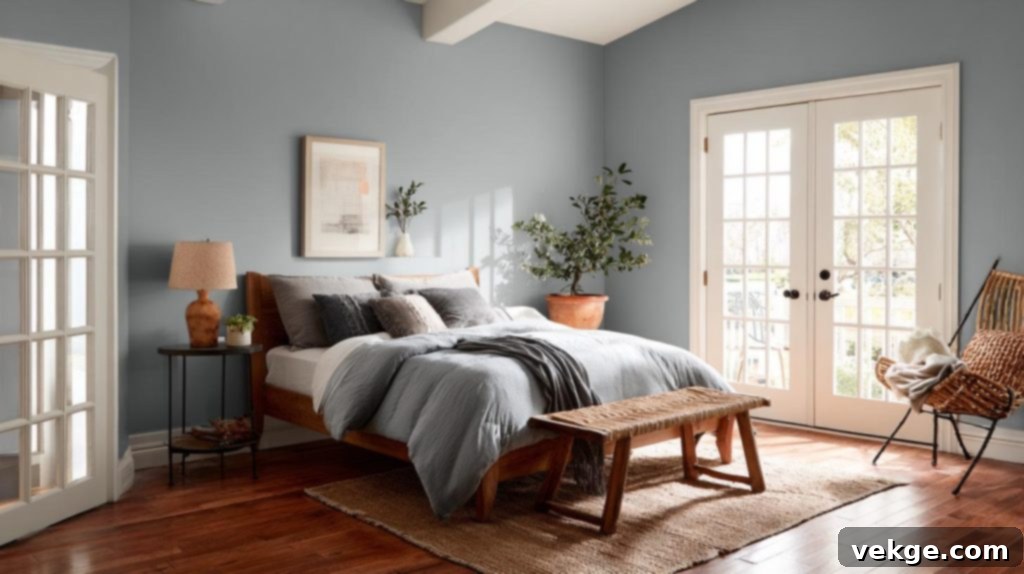 Bedroom painted with Sherwin-Williams Stardew