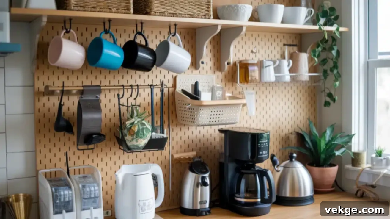 DIY Pegboard Coffee Bar