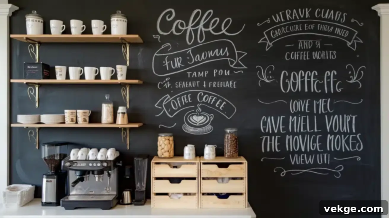 Coffee Bar with a Chalkboard Wall