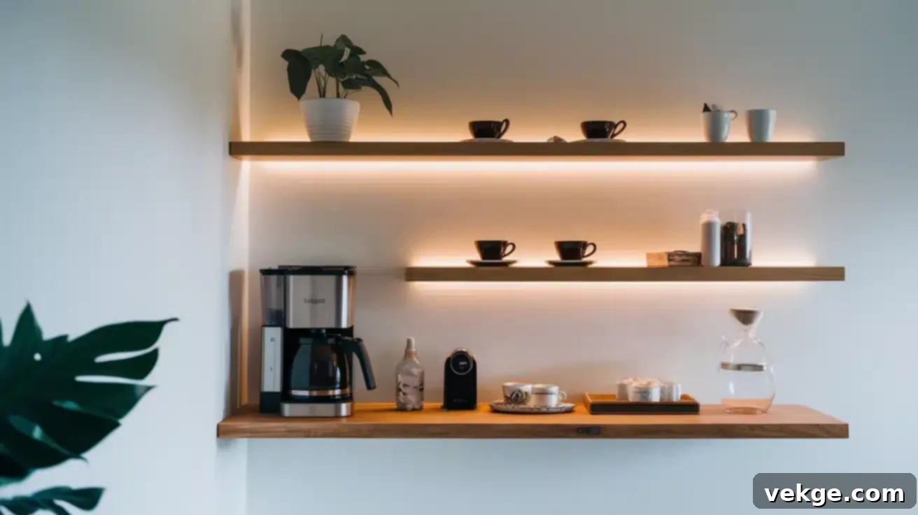 Floating Shelf Coffee Bar