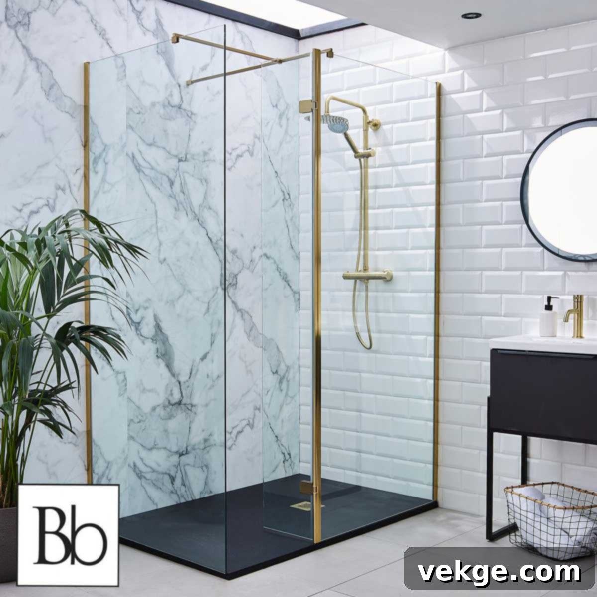 Modern Wet Room with Tub and Shower Design by Bella Bathrooms