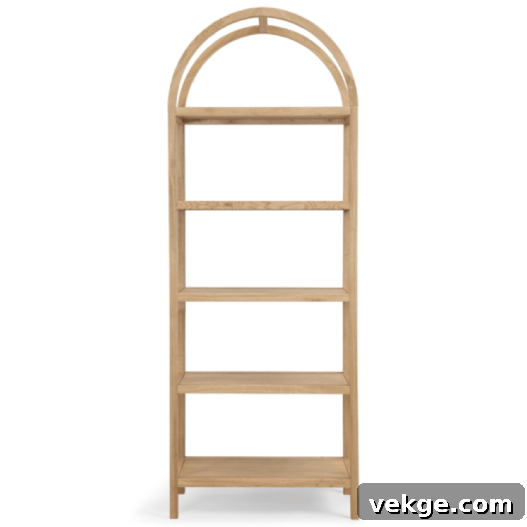 Lorne White Oak Bookshelf with architectural arch design