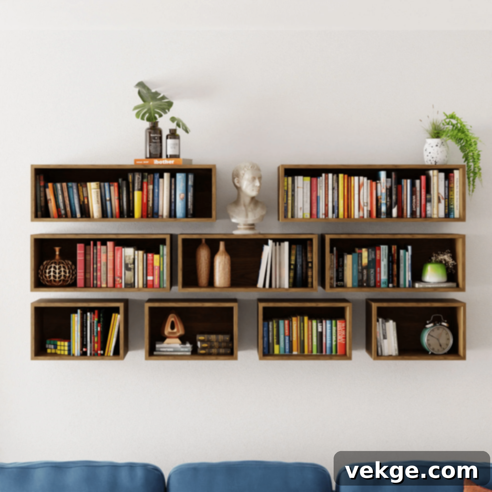 Krovel Floating Bookshelf made of white oak