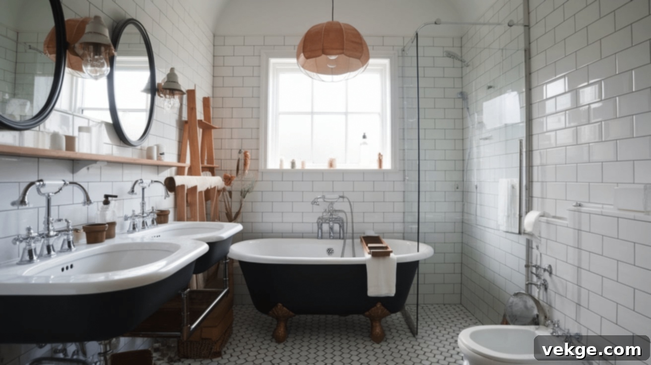 Charming Vintage Fixtures in a Contemporary Wet Room
