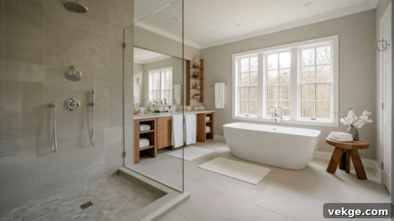 Spacious Walk-in Shower in a Contemporary Wet Room