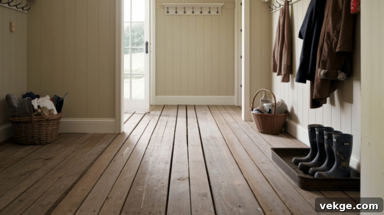 Rustic Flooring for Farmhouse Mudroom