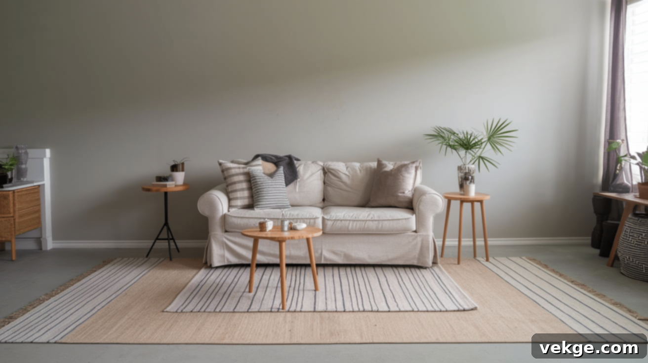 Classic Neutral Layered Rugs for a calm and inviting feel