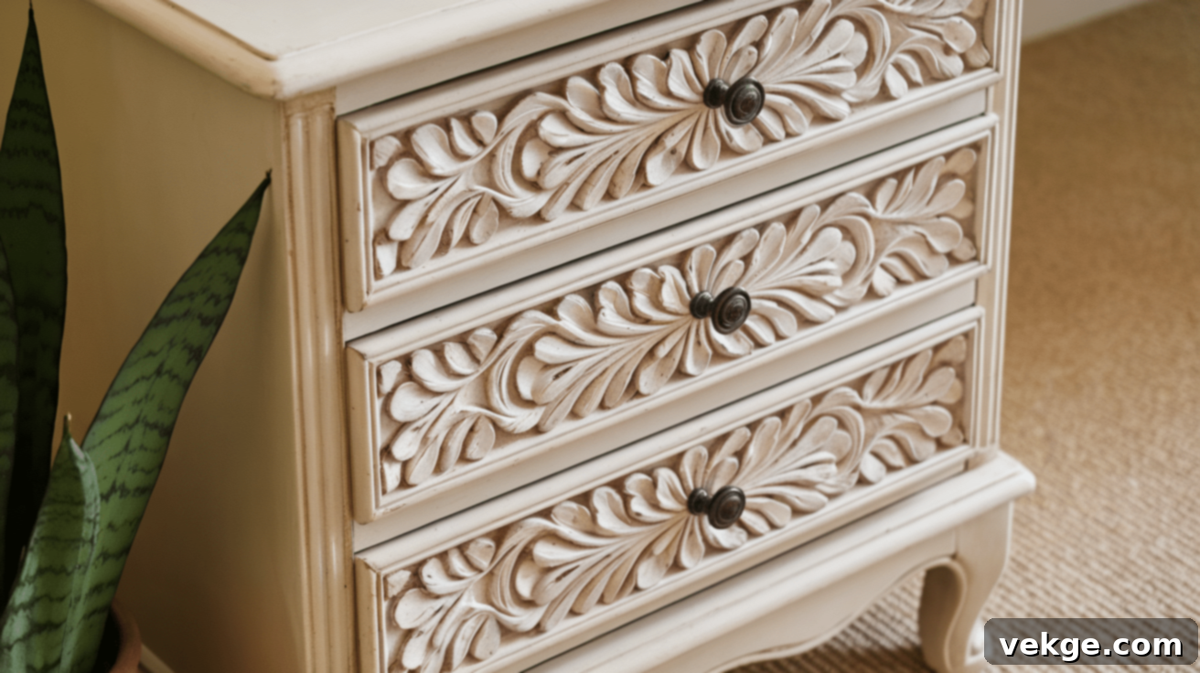 Antique White Painted Nightstand