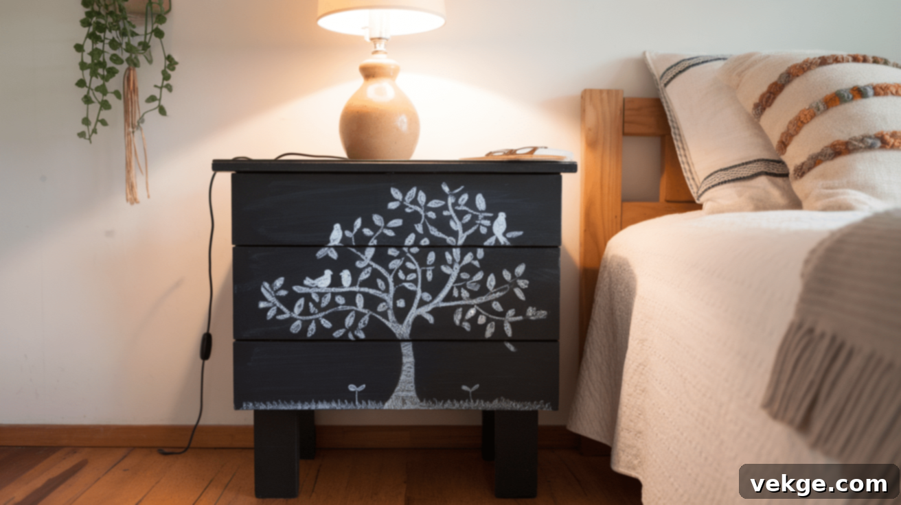 Chalkboard Painted Nightstand