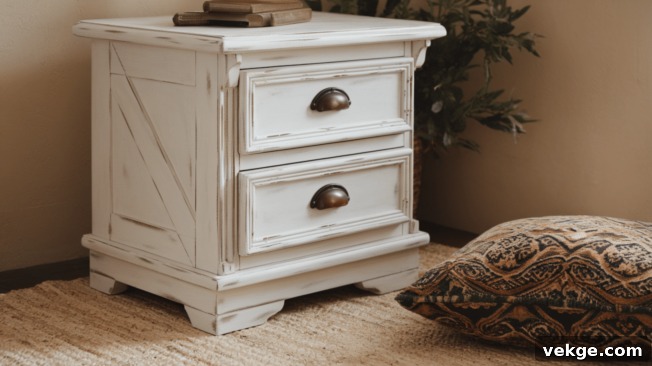 Whitewash Painted Nightstand