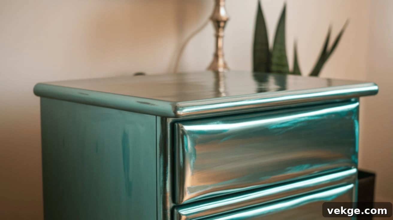 Metallic Painted Nightstand