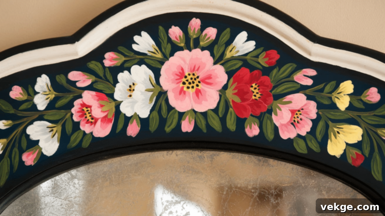 Hand-painted mirror frame