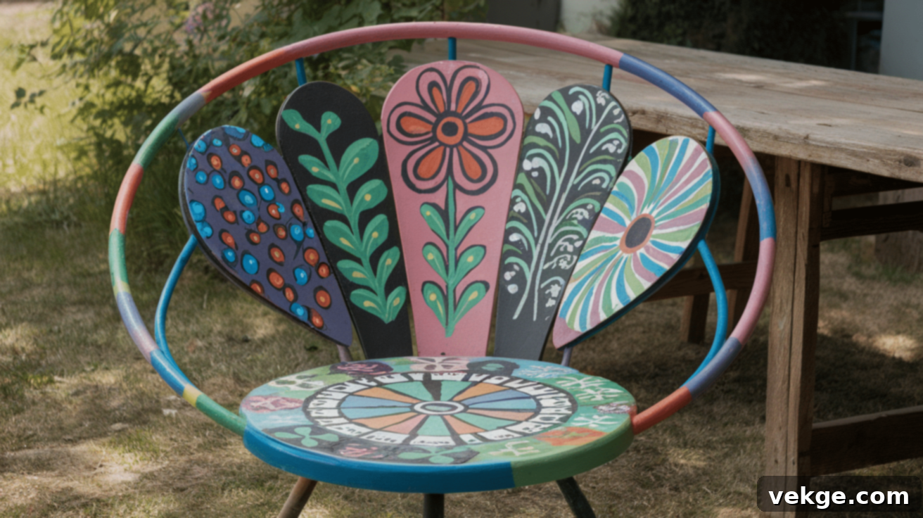 Bohemian painted chair