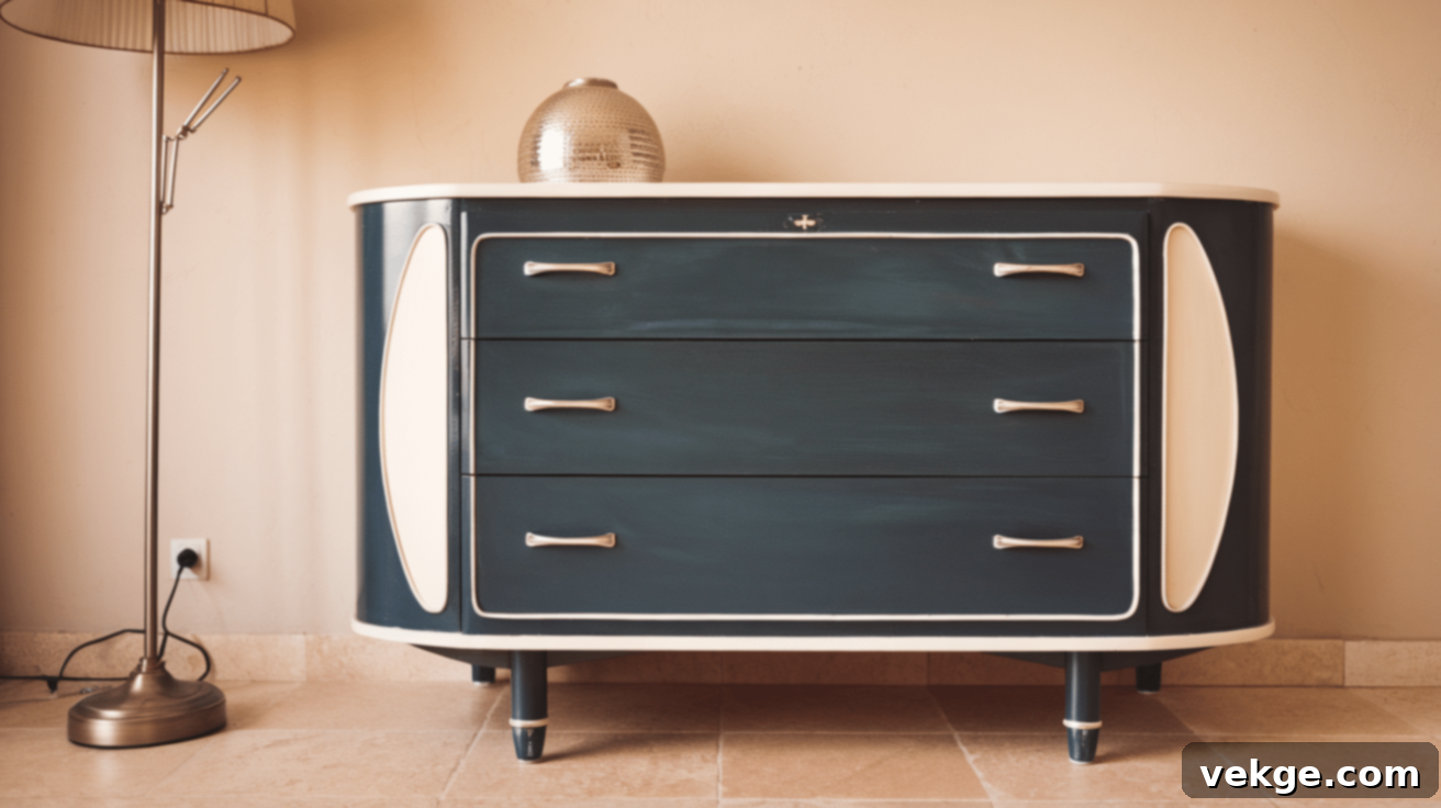 Retro painted dresser
