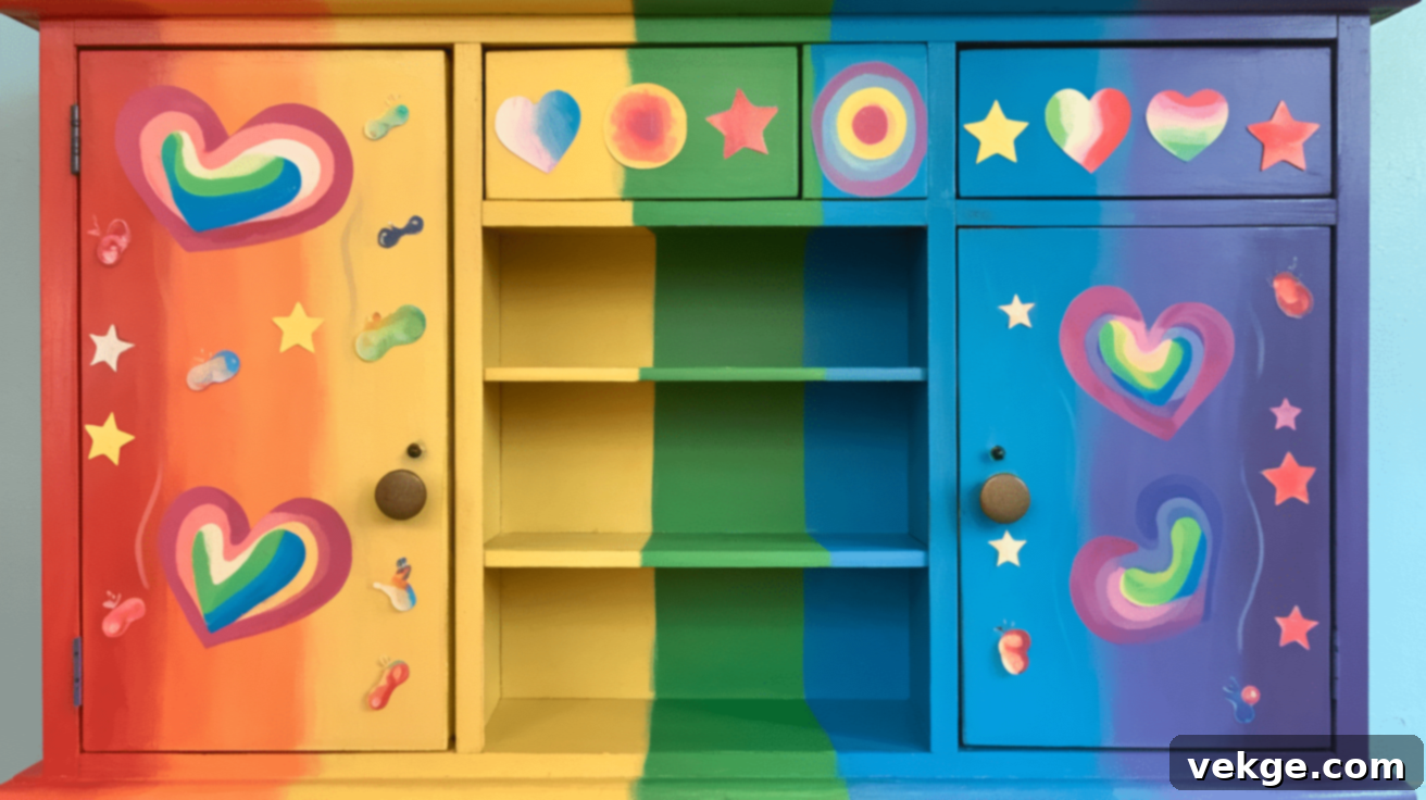 Lively painted cabinet