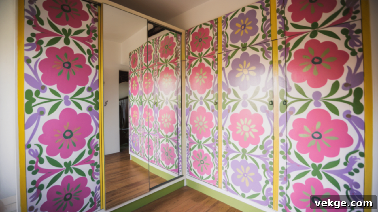Funky painted wardrobe doors