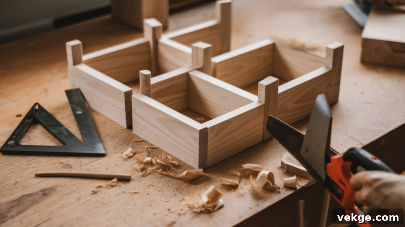Cut the Frame Pieces for DIY Nativity Stable