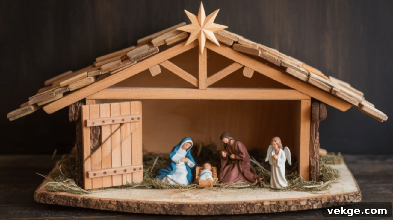 Add Decorative Details to DIY Nativity Stable
