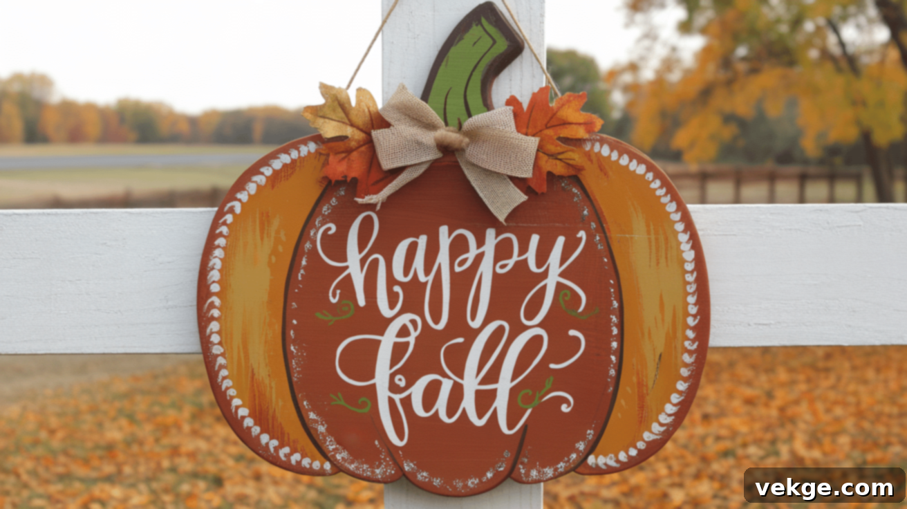 Farmhouse Wooden Pumpkin Sign for Fall