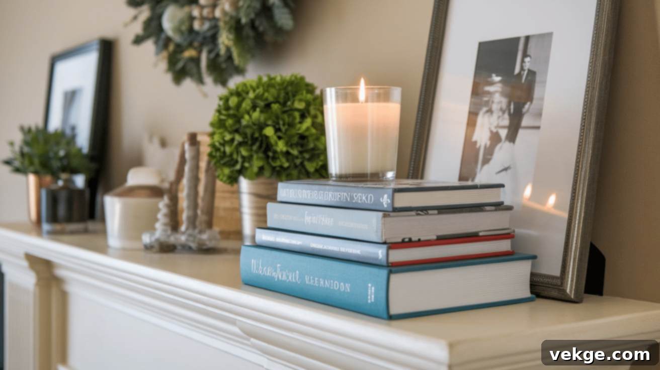 Use_Books_to_Decorate_a_Mantel