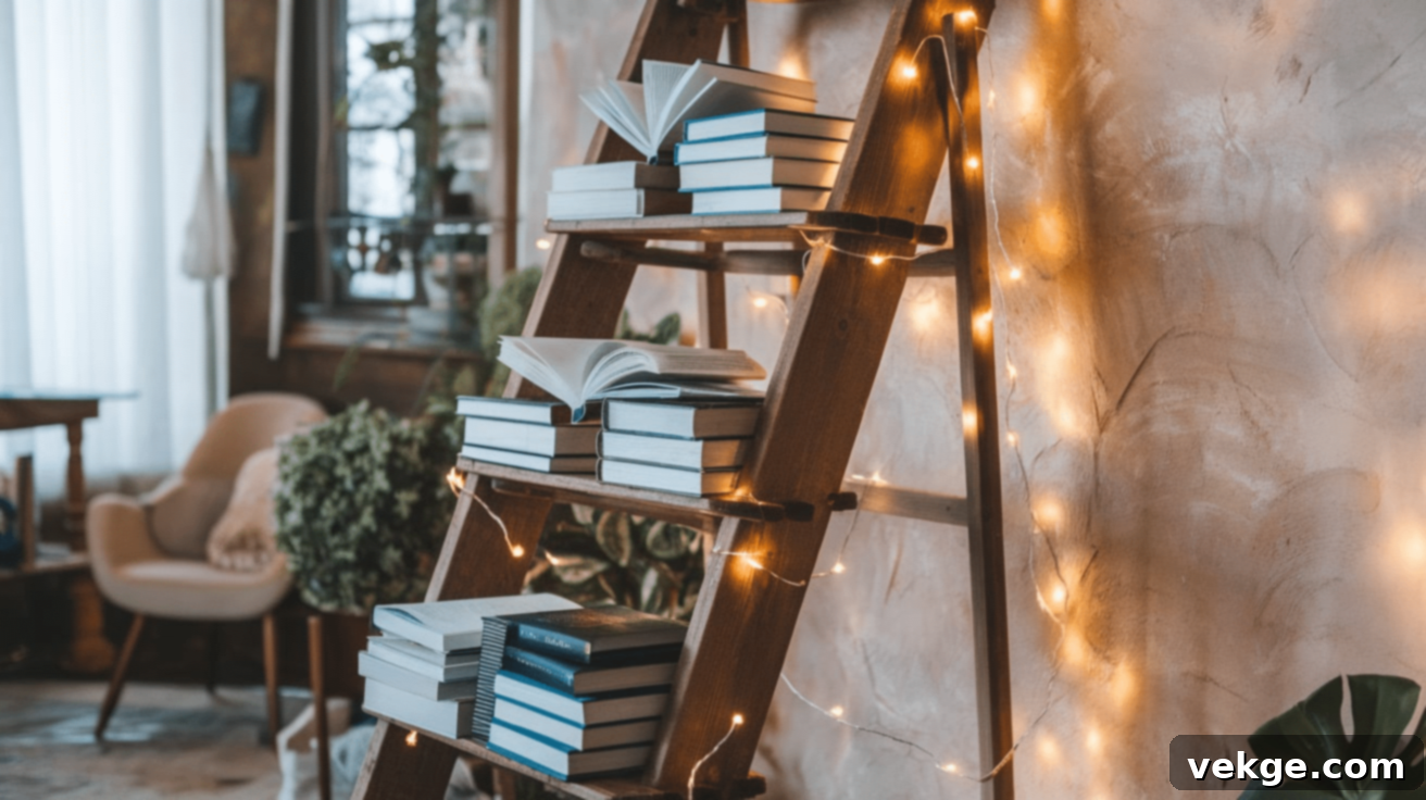 Display_Books_on_a_Ladder