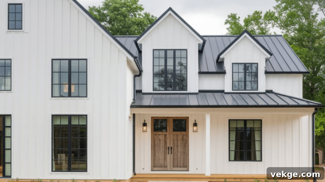 Modern Farmhouse with Black Window Trim