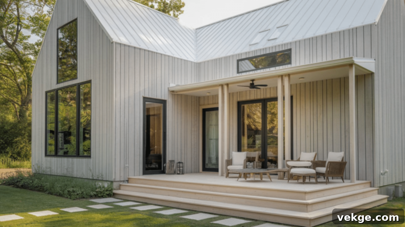 Modern Farmhouse with Vertical Siding