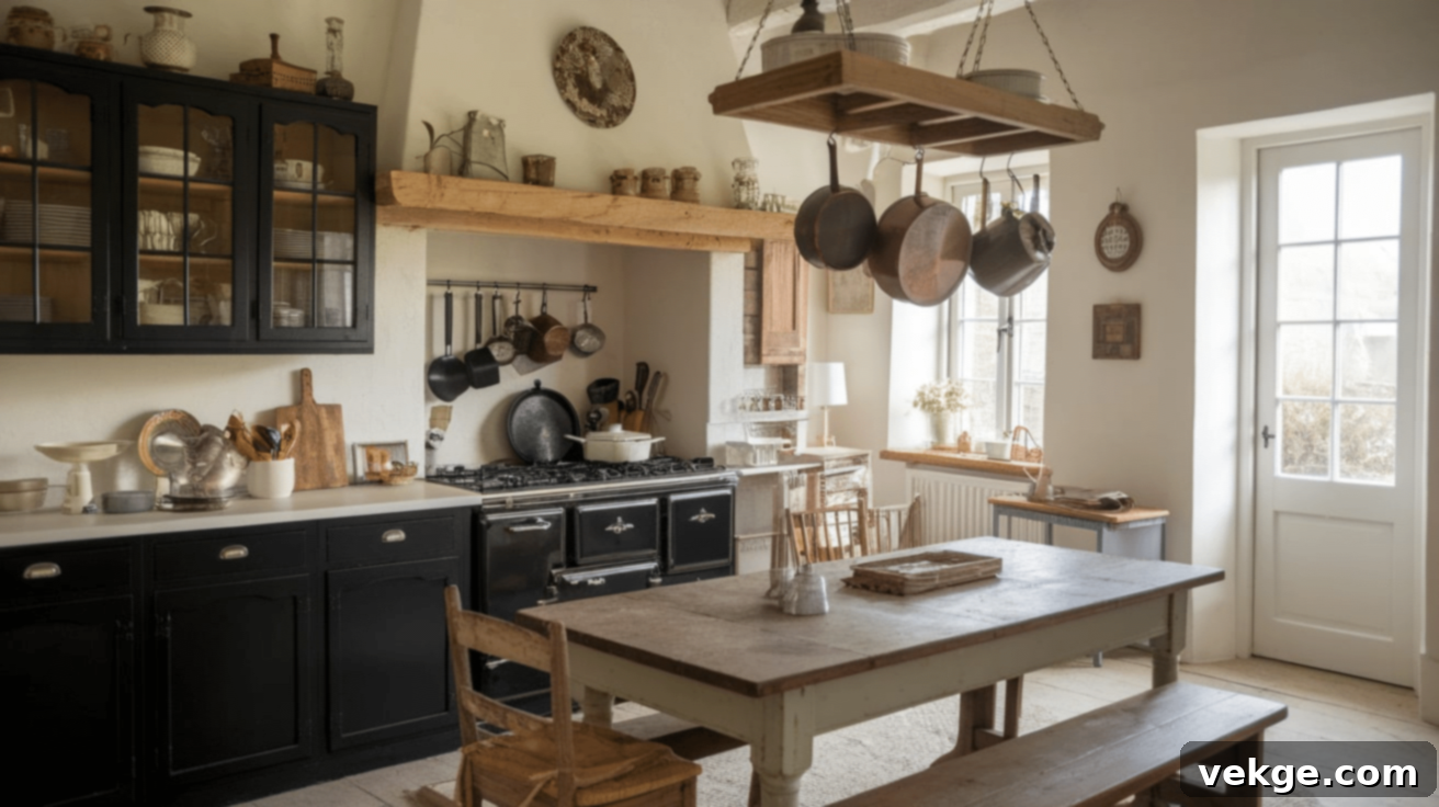 Black_Cabinets_with_Vintage_Decor