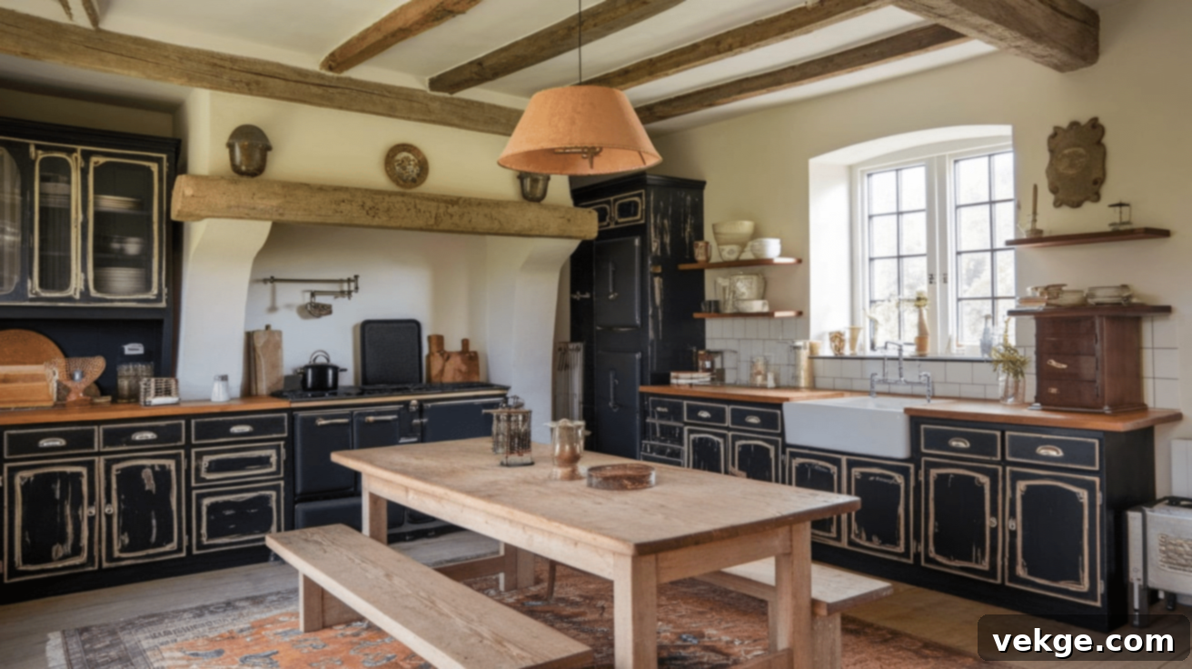 Distressed_Black_Cabinets_for_a_Rustic_Touch