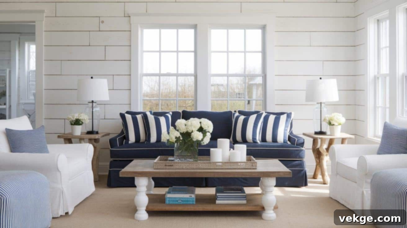 Classic Coastal Farmhouse Living Room