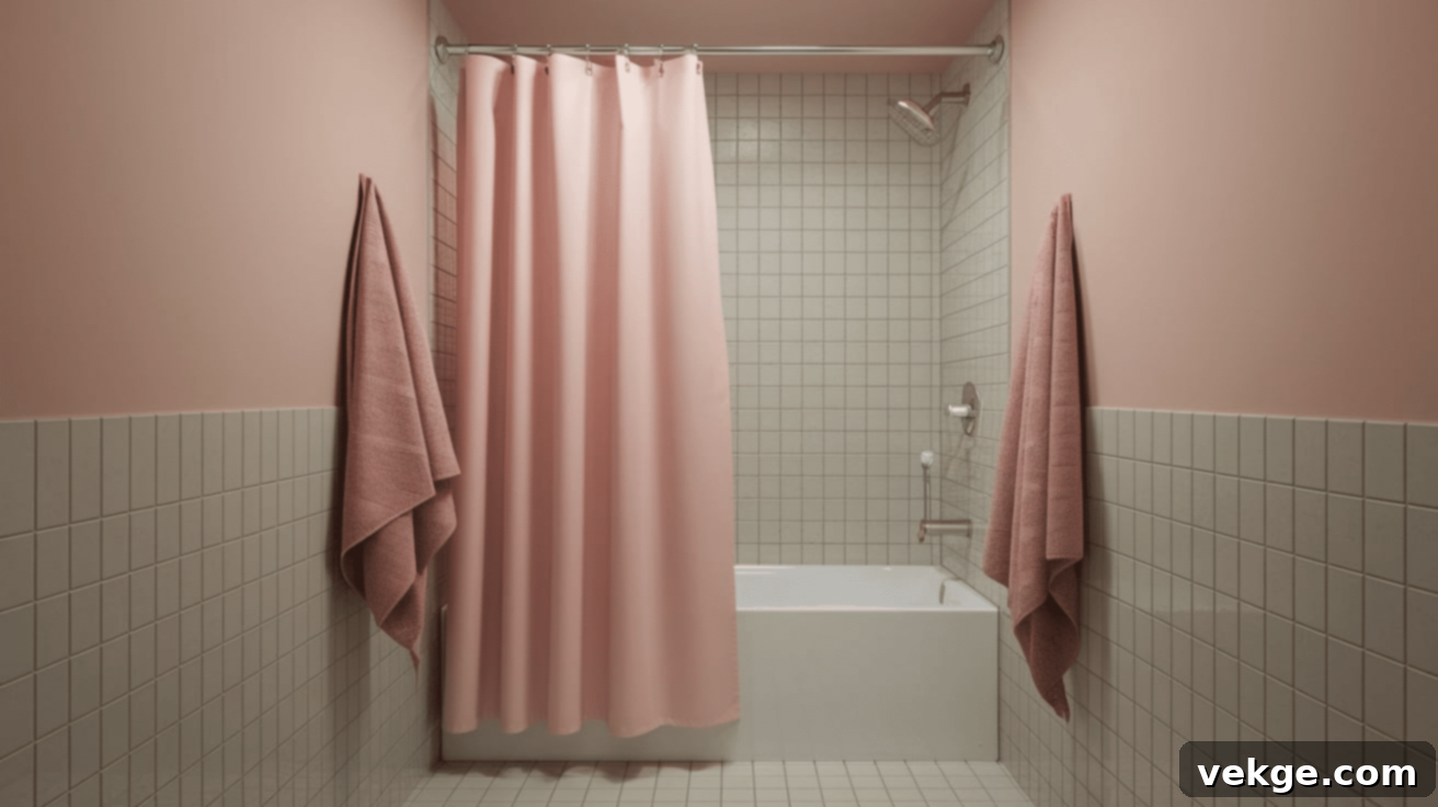 Simple color scheme with white and light grey tiles in a wetroom
