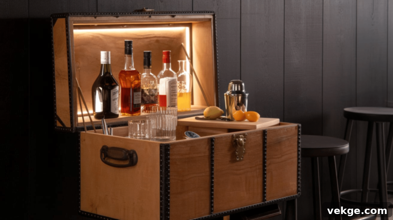 Cedar Chest as a Bar Cabinet