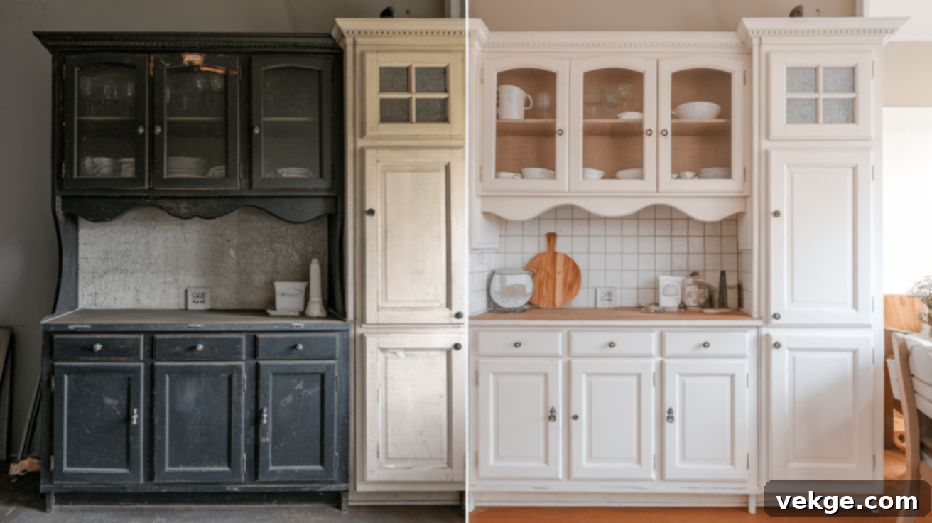 Chalk Paint Cabinet Makeover - Before & After kitchen cabinets