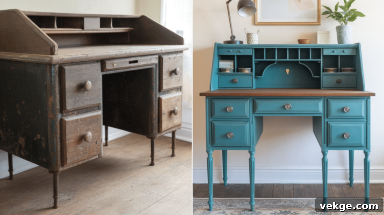 Revamp Your Desk Before & After - Stylish home office desk