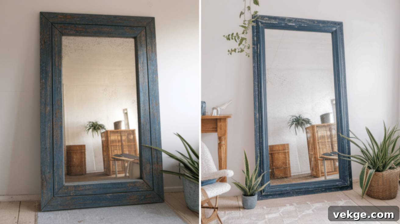 Update an Old Mirror Before & After - Elegant hallway mirror
