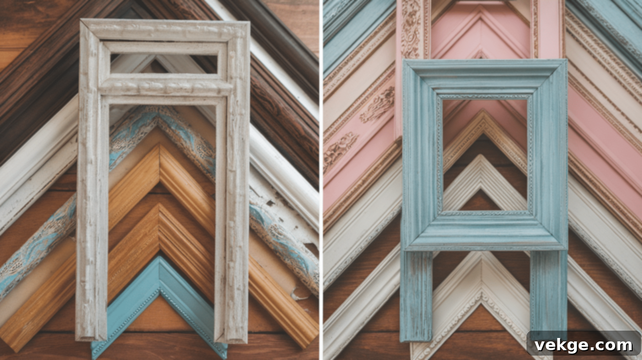 Painted Picture Frames Before & After - Custom photo frame design