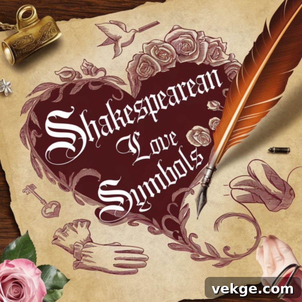 Shakespearean Love Symbols - roses, rings, and stars in dramatic declarations of love