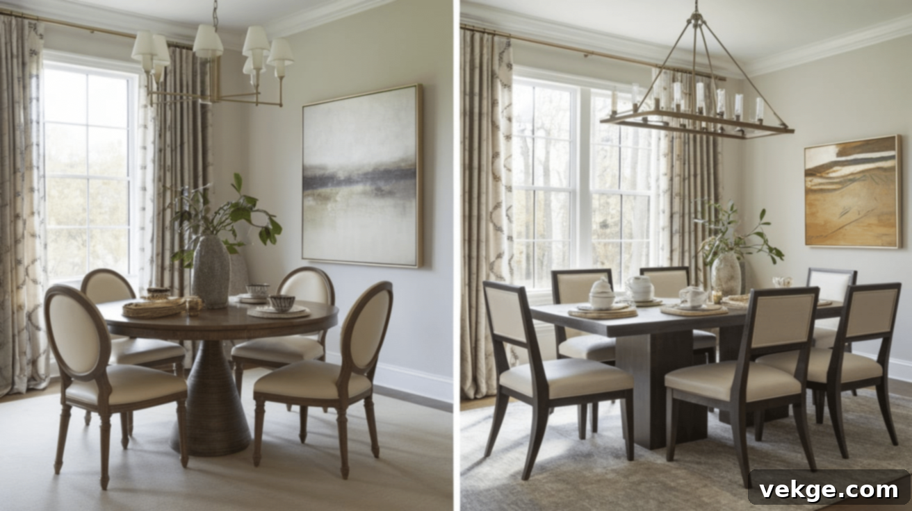 Comparison Pros and Cons of Round and Rectangular Dining Tables