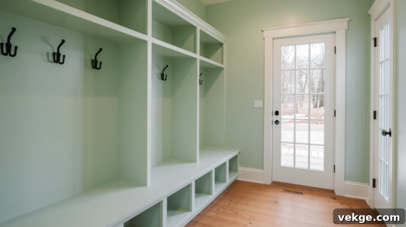 Mint Green for a fresh mudroom