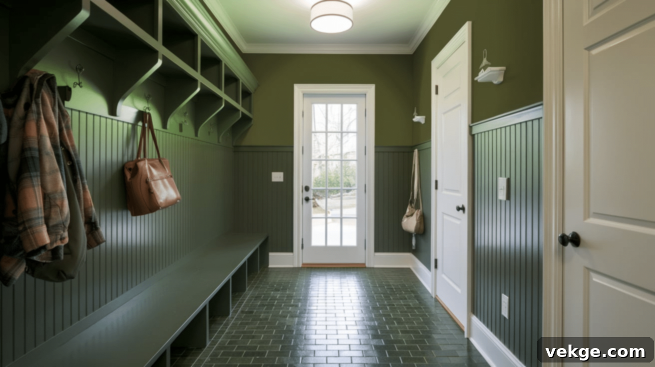 Emerald Green for a vibrant mudroom