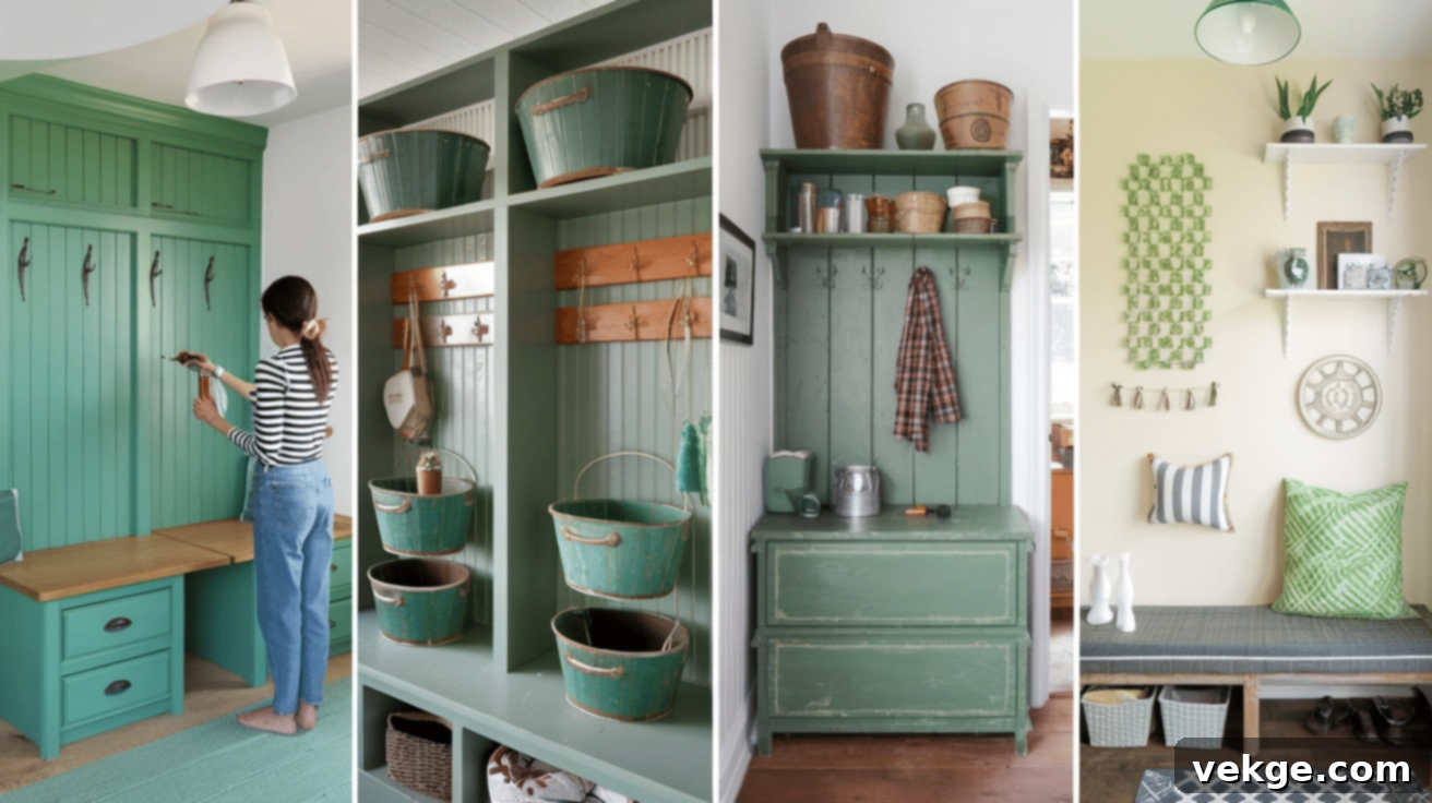 Budget-Friendly Green Mudroom Ideas