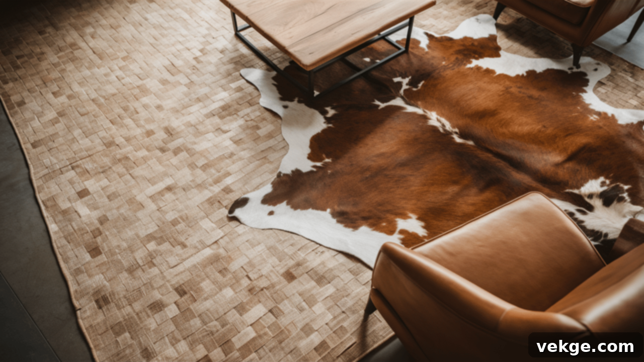 Cowhide + Flatweave Rug