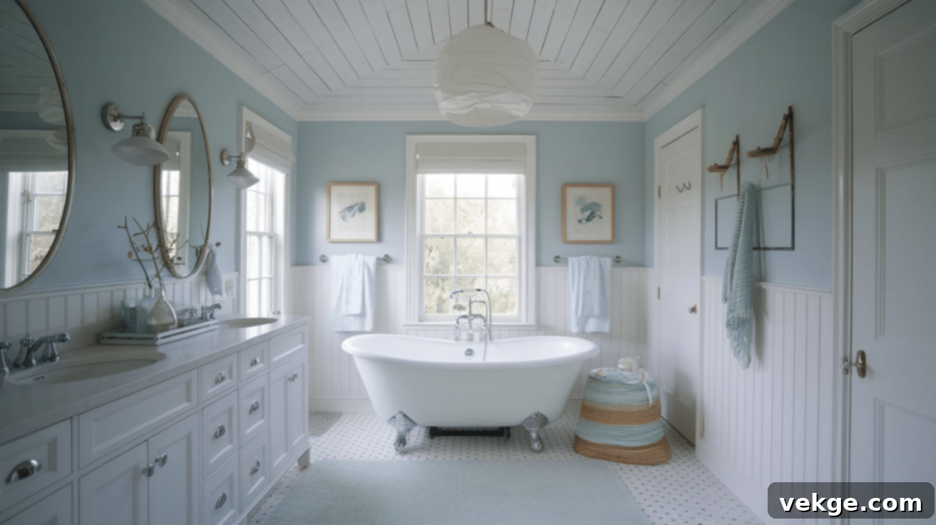 White Shiplap Ceiling for a Farmhouse Style